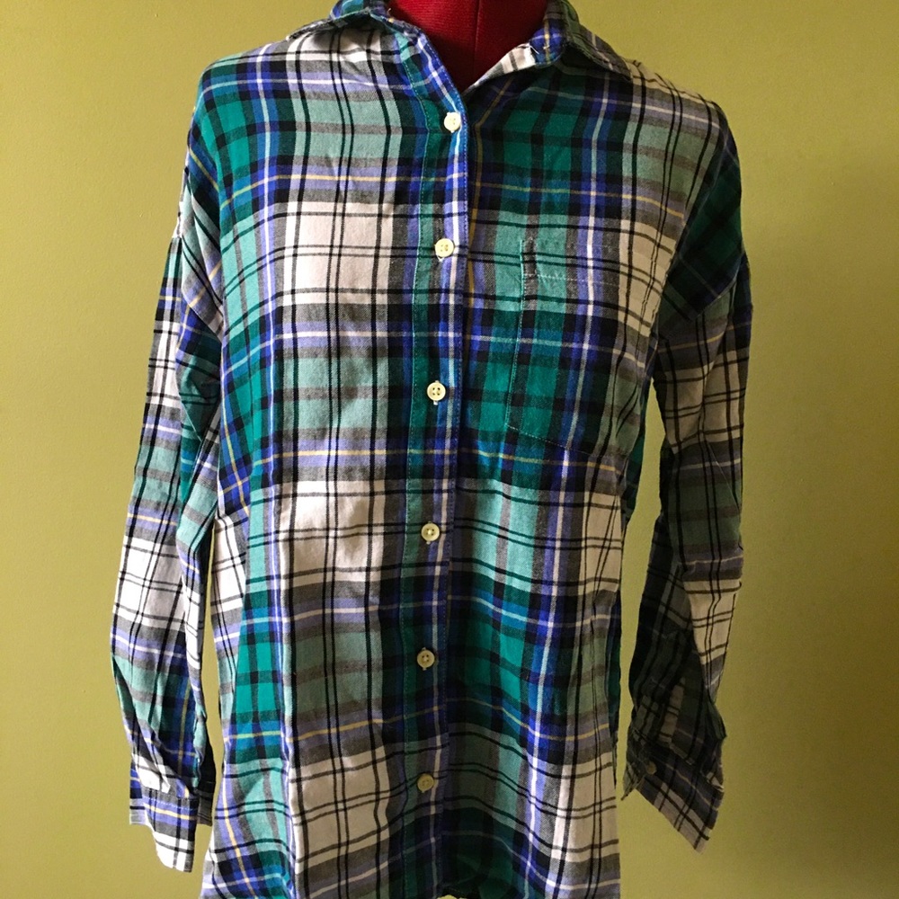 Green/blue/white light flannel from Old Navy